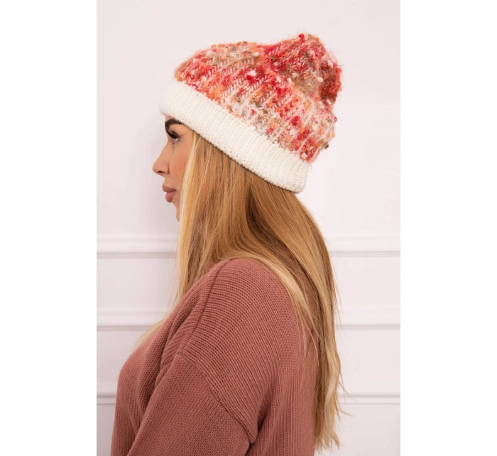 Bubble hat K219 ecru+malmine