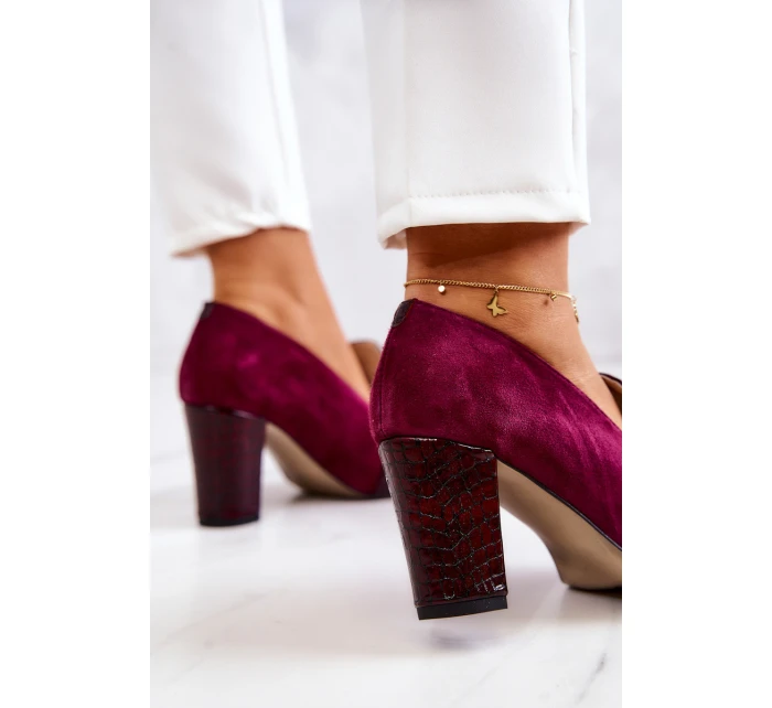 Semišové lodičky z kůže s model 21577735 - Boto