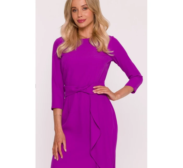 S425 Šaty s volánkem - levandulové S425 Šaty s volánkem - levandulové