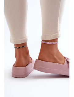 Dámské pěnové pantofle Big Star na platformě - růžová