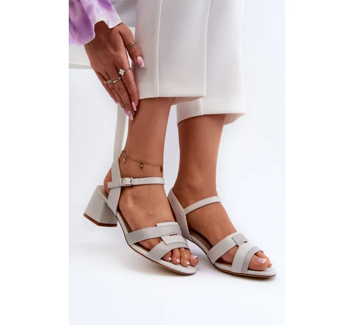 Dámské sandály na vysokém podpatku vyrobené z eko kůže Sergio Leone Grey Dámské sandály na vysokém podpatku vyrobené z eko kůže Sergio Leone Grey