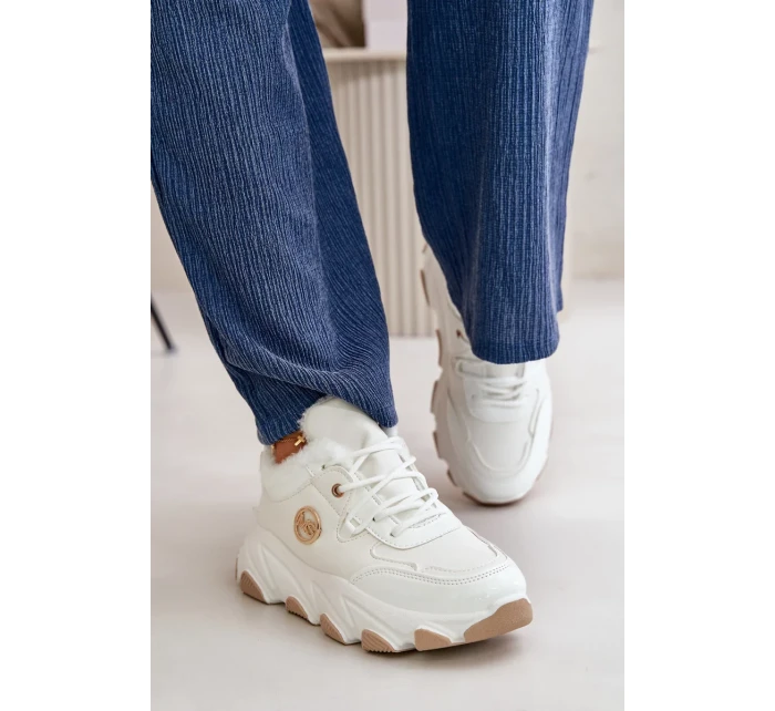 Dámské Sportovní Boty Šněrovací Zateplené Na Platformě Bílé Verioras