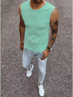 Pánské tričko bez rukávů s potiskem mátové FashionStreet RX4916