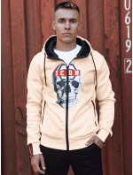 Pánská světle béžová mikina Dstreet model 21980043 - FashionStreet Pánská světle béžová mikina Dstreet model 21980043 - FashionStreet
