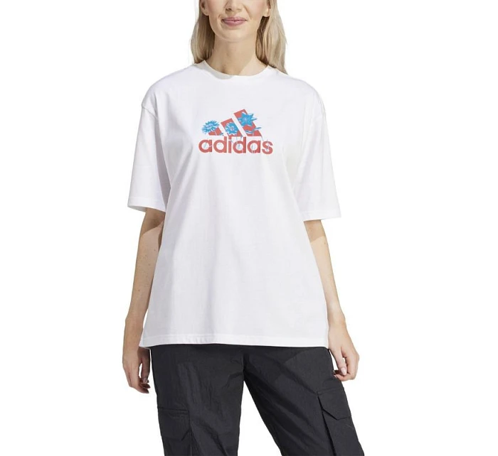 Dámské tričko adidas Flower Pack Badge of Sport bílá IT1421 Dámské tričko adidas Flower Pack Badge of Sport bílá IT1421