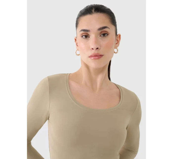 Dámské hladké tričko s dlouhým rukávem model 21436420 - 4F