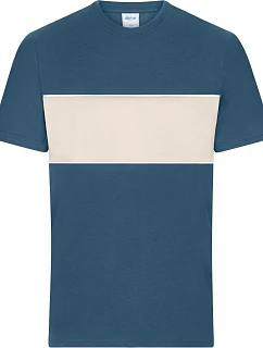 Daiber 8049 Tričko z bio bavlny "Colour-Block" 02.8049 dusty blue/sandstone