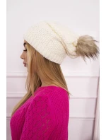 Fleecová čepice Sandra model 18750739 ecru - K-Fashion Fleecová čepice Sandra model 18750739 ecru - K-Fashion