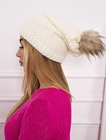 Fleecová čepice Sandra K210 ecru