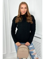 Svetr model 18966176 přes hlavu černý - K-Fashion Svetr model 18966176 přes hlavu černý - K-Fashion