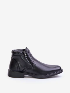 Pánské Boty S Izolací Eko Kůže Černé Lilari