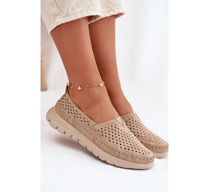 Otevřené lehké dámské mokasiny Sergio Leone MK099H zlaté