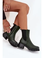 Dámské kotníkové boty Kyra z eko‑kůže – tmavě zelené Dámské kotníkové boty Kyra z eko‑kůže – tmavě zelené