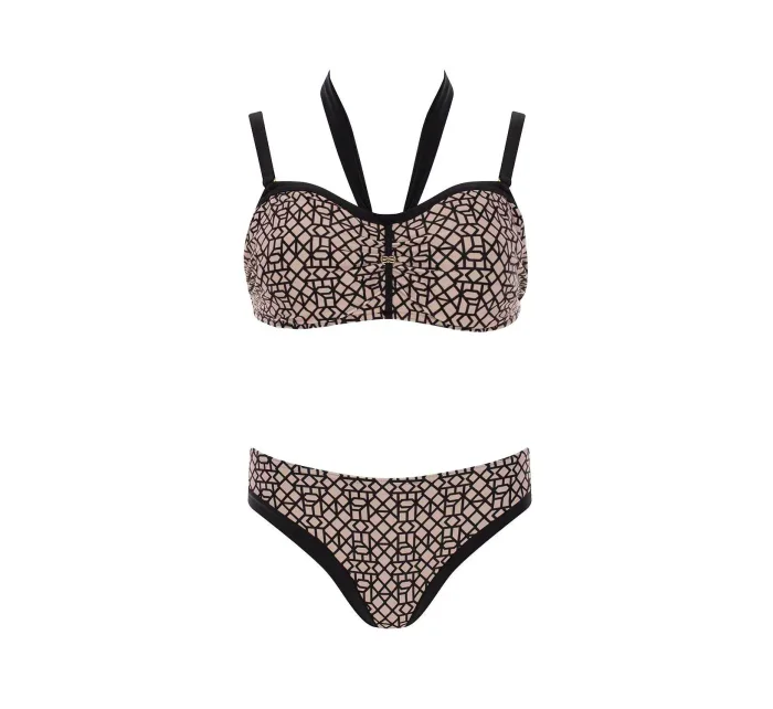 Dámské dvoudílné plavky Luxe 7 S939LX7 béžové se vzorem - Self