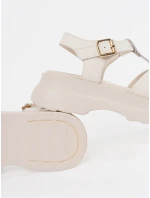 Pěkné Jasnobeżowy  sandály dámské platforma