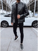 Pánská kožená bunda černá FashionStreet TX4713 Pánská kožená bunda černá FashionStreet TX4713