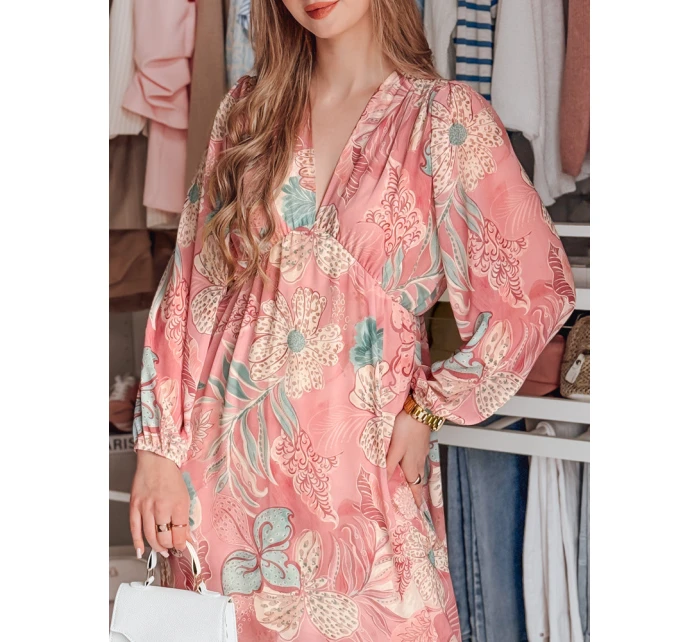 Jedna velikost maxi květinových šatů LILOVIE růžová FashionStreet EY2572