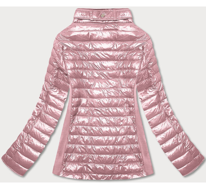 Růžová dámská lesklá bunda (7210-52)