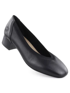 Dámské kožené lodičky na nízkém podpatku černé Rieker 43452-00