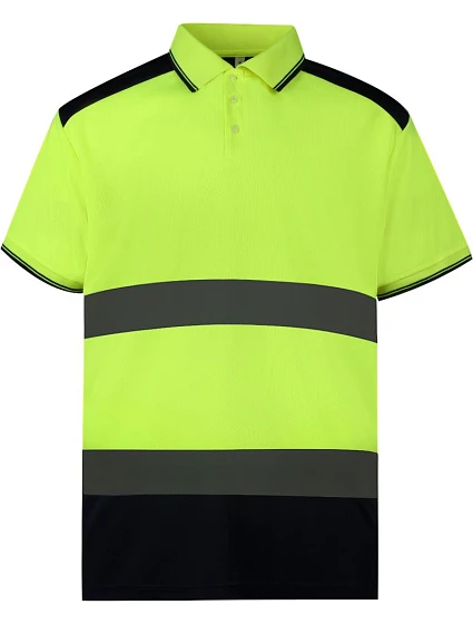 Yoko HVJ 220 Hi-Vis Piqué Polo 79.J220 hi vis yellow/navy Yoko HVJ 220 Hi-Vis Piqué Polo 79.J220 hi vis yellow/navy