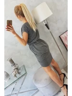 Šaty s obálkovým spodním dílem grafitové melanžové Šaty s obálkovým spodním dílem grafitové melanžové