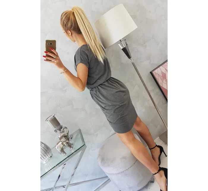 Šaty s obálkovým spodním dílem grafitové melanžové Šaty s obálkovým spodním dílem grafitové melanžové