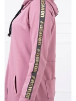 Mikina se zipem na zádech tmavě růžová