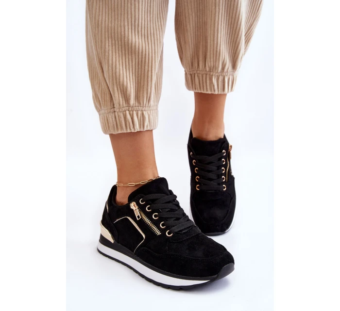 Semišové Sportovní Boty Na Černá model 21606382 - Boto Semišové Sportovní Boty Na Černá model 21606382 - Boto