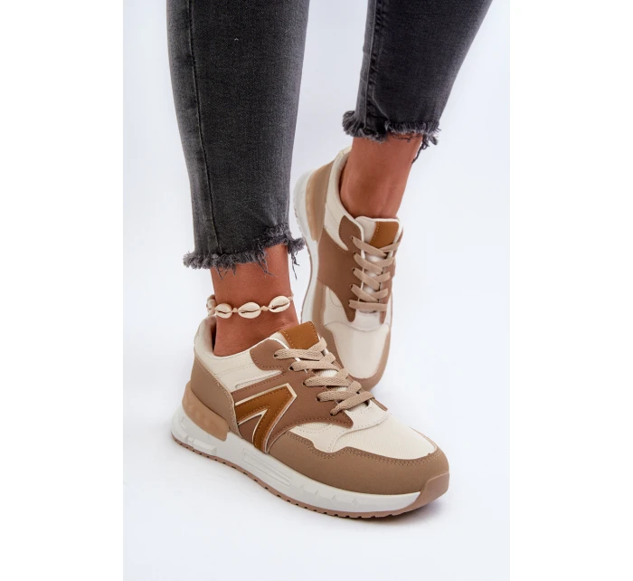 Dámské tenisky z ekologické kůže hnědé model 21657641 - Boto Dámské tenisky z ekologické kůže hnědé model 21657641 - Boto