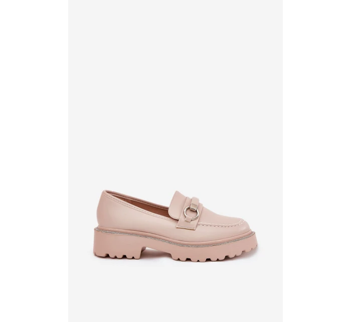 Dámské Mokasíny Ozdobené Zirkony Béžové model 21690339 - Boto