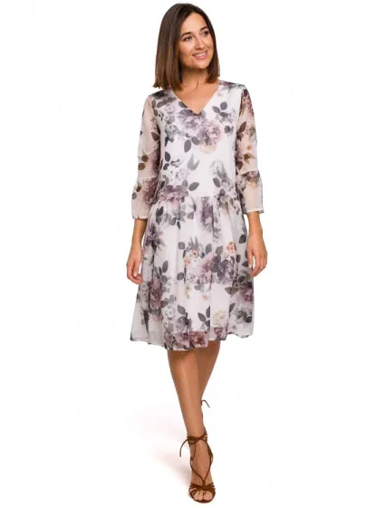 S214 Šifonové šaty se spadlým pasem - model 1