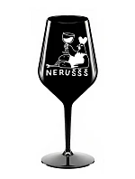 NERUŠŠŠ - černá nerozbitná sklenice na víno 470 ml