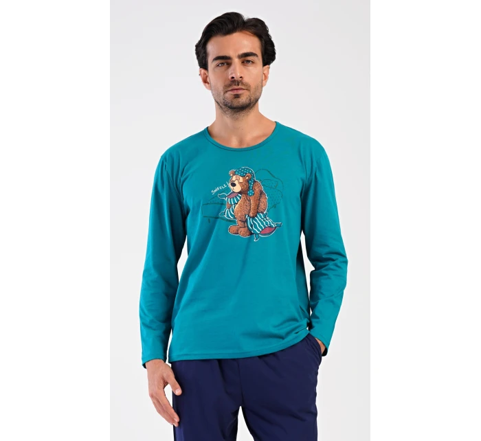 Pánské pyžamo dlouhé Méďa Ospalec