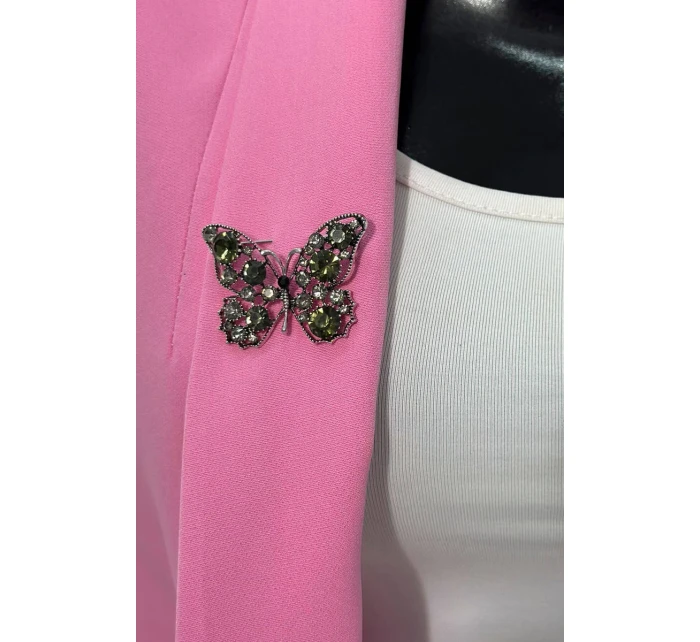 Brož Motýl A-2-21-7 zelené + stříbro