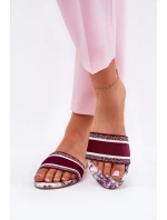 Vzory Ploché Sandály Dámské Bordó model 21689572 - Boto Vzory Ploché Sandály Dámské Bordó model 21689572 - Boto