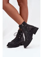 Kožené workery dámské zateplené na zip model 21712033 Černé - Artiker