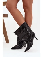 Nazouvací dámské kotníkové boty na podpatku s horní části černé model 21747657 - Boto Nazouvací dámské kotníkové boty na podpatku s horní části černé model 21747657 - Boto