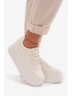 Dámské tenisky s masivní platformou Světle béžové Feressa