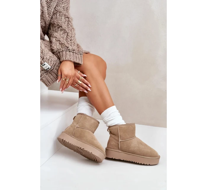 Dámské Semišové Sněhule Na Platformě Nad Kotníky Béžové Rianaella Dámské Semišové Sněhule Na Platformě Nad Kotníky Béžové Rianaella