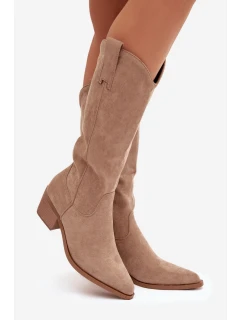 Dámské kovbojky model 21837054 – khaki - Kesi