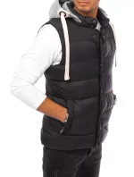 Pánská vesta s kapucí černá Dstreet TX3936 Pánská vesta s kapucí černá Dstreet TX3936