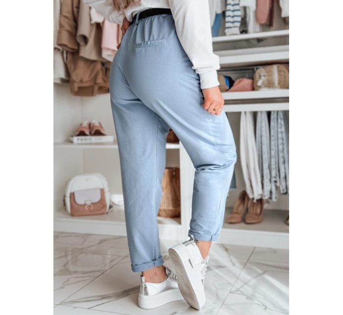 Dámské kalhoty chinos s páskem TAILANDI modrá FashionStreet UY2550