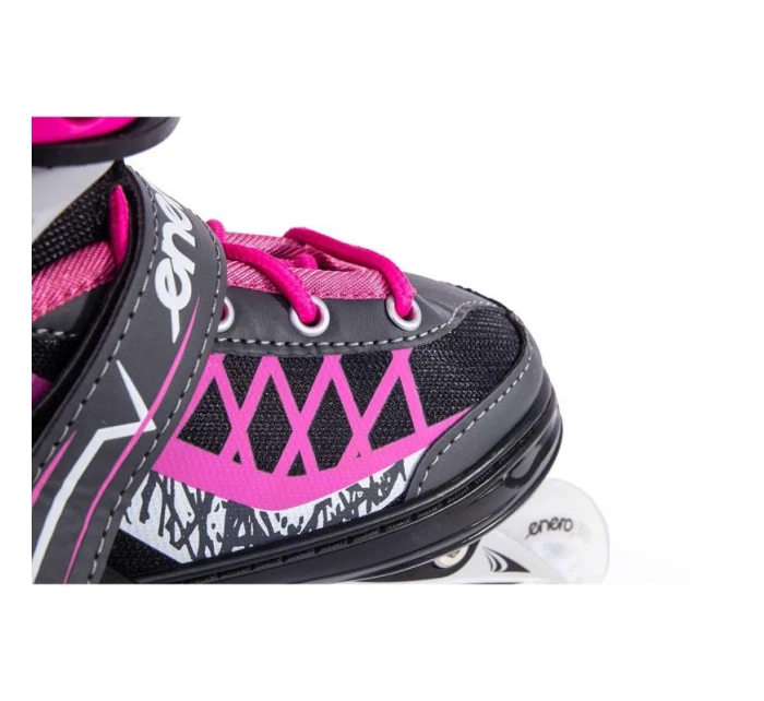 INLINE BRUSLE-KOLEČKOVÉ BRUSLE 4V1 ENERO PRO LED 30-33 PINK-GREY