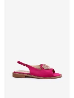 Dámské sandály s ozdobným srdcem S.Barski KV27-018 Fuchsie