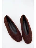 Dámské baleríny s kožíškem typu  – čokoládové model 21836918 - Kesi