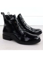 Dámské černé lakované kozačky S.Barski HY52-527 Dámské černé lakované kozačky S.Barski HY52-527