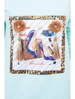 Šaty s 3D grafikou a ozdobnými volány mincovna Šaty s 3D grafikou a ozdobnými volány mincovna