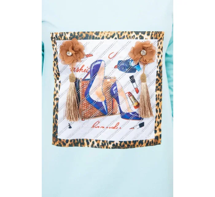 Šaty s 3D grafikou a ozdobnými volány mincovna Šaty s 3D grafikou a ozdobnými volány mincovna