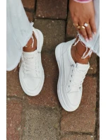 Tenisky Dámské Sportovní Na Platformě S Ozdobou Bílý VINCEZA 13613