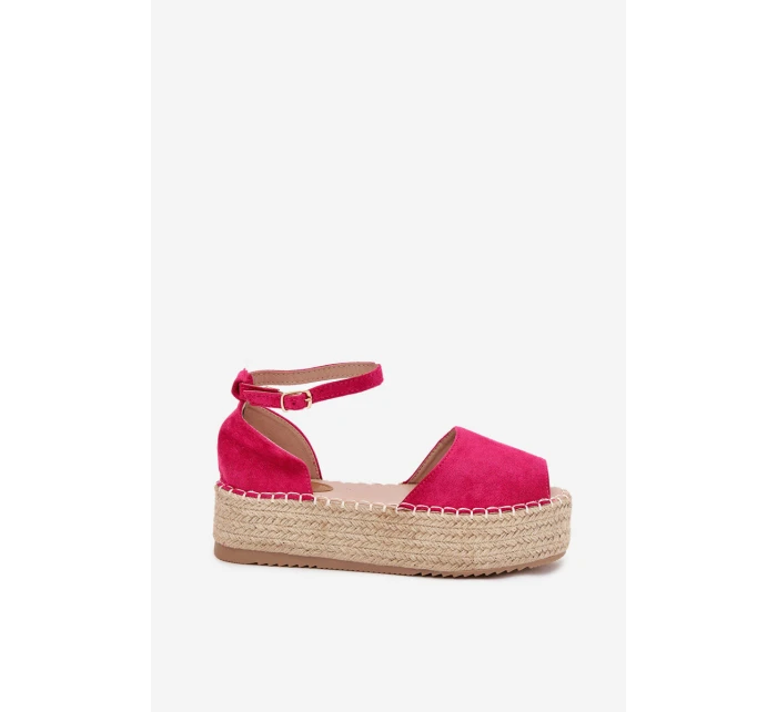 Dámské espadrilky na platformě s pletením fuchsie model 21704459 - Boto Dámské espadrilky na platformě s pletením fuchsie model 21704459 - Boto